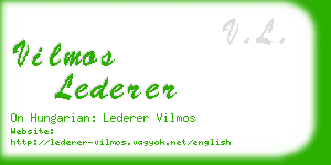 vilmos lederer business card